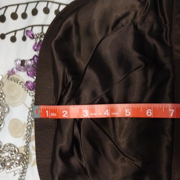 NWT Old Navy Brown Satin Clutch and Goodies - Picture 14 of 15
